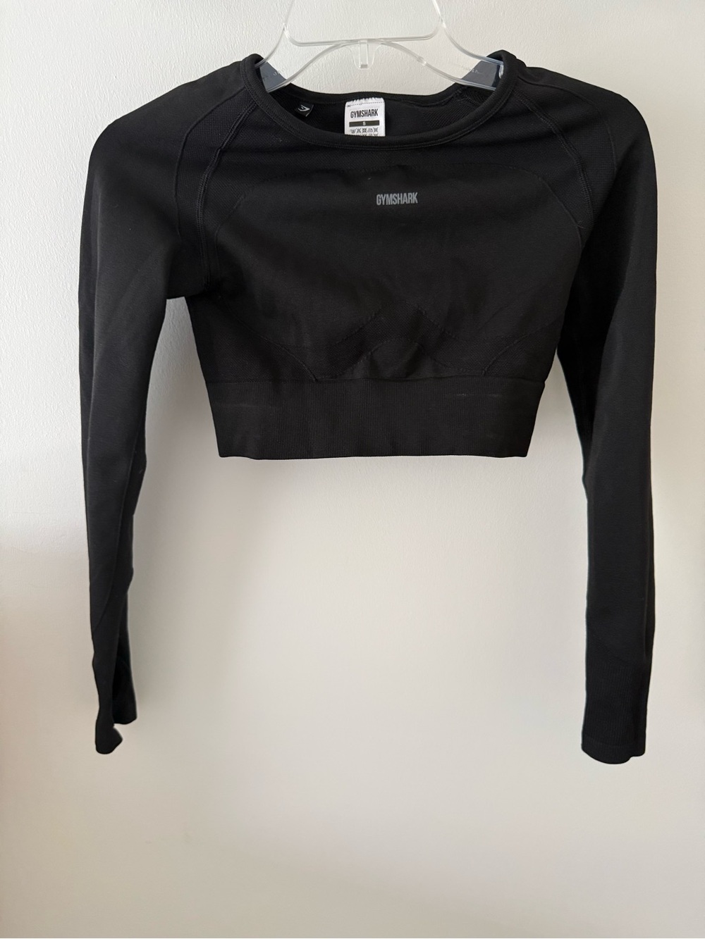 Gymshark Black Long-Sleeve Seamless Crop Top